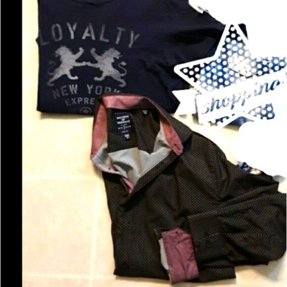 Express & Macy button down bundle tops mens medium top shirts sale lot Mens - Picture 1 of 12